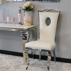 Krzesło glamour Luxury White - krzesło tapicerowane białe