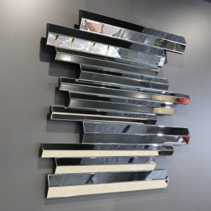 Srebrne lustro glamour kwadratowe 100x100  cm M-0575