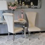 Krzesło glamour Ottavio Beige - krzesło tapicerowane beżowe