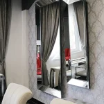 Srebrne lustro glamour prostokątne 100x200 cm M-0570 