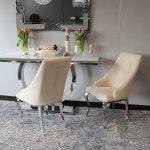 Krzesło glamour William II Beige - krzesła beżowe pikowane guzikami