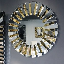 Lustro glamour okrągłe 80x80 cm M-0676