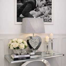 Lampa stołowa dekorowana glamour L-0603