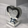 Lampa glamour w kształcie serca z szarym abażurem widok na detale L-0603.jpg