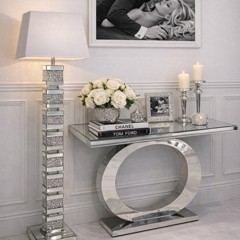 Lustrzana lampa stojaca dekorowana kryształkami L-0592.jpg