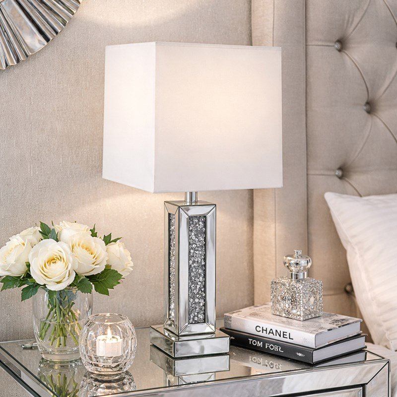 Lustrzana lampa stołowa dekorowana kryształkami L-0584.jpg