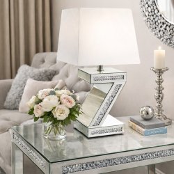 Lampa stołowa dekorowana glamour L-0602