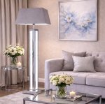 Lampa stojąca dekorowana podświetlana glamour L-0605