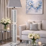 Lampa stojąca dekorowana glamour L-0606