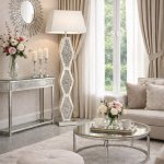 Lampa stojąca dekorowana glamour L-0609