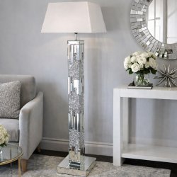 Lampa stojąca dekorowana glamour L-0608