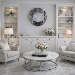 Okrągły zegar lustrzany 55x55 cm C-0648