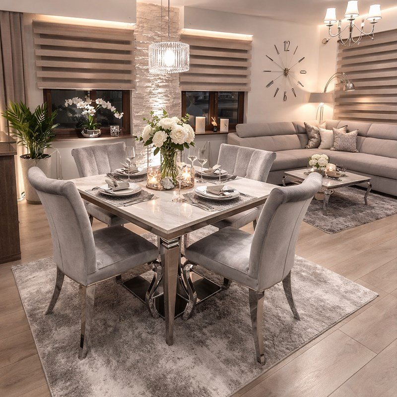 Elegancki stół glamour Ludwik z kwadratowym blatem z kamienia – połączenie stylu i trwałości – BellaCasa.co.jpg