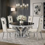 Davson glamor table 130 cm round - stone top