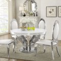 Stół Davson w komplecie z blatem kamiennym białym i białymi krzesłami z kolekcji Victoria - BellaCasa.co.jpg