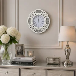 Okrągły zegar glamour 53,4x53,4x4,6 cm C-0620