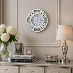 Okrągły zegar glamour 53,4x53,4x4,6 cm C-0620