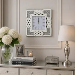 Kwadratowy zegar glamour 55,5x55,5x4,6 cm C-0619