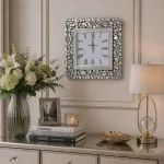 Kwadratowy zegar glamour 50x50x4,6 cm C-0512