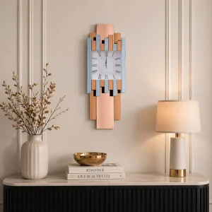 Zegar ścienny prostokątny glamour lustrzany 36x105 cm C-0638