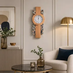 Zegar ścienny prostokątny glamour lustrzany 40x105 cm C-0646