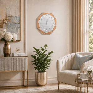 Zegar ścienny glamour lustrzany 50x50 cm C-0647