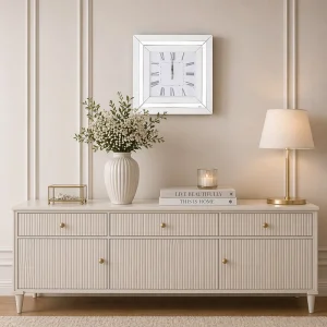 Zegar ścienny kwadratowy glamour lustrzany srebrny 50x50 cm C-0649