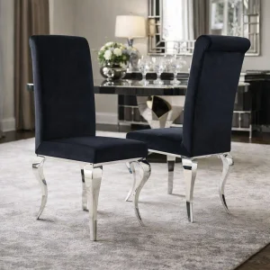 Krzesło glamour Premier Black - krzesło tapicerowane czarne kpl 4 szt