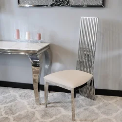 Krzesło glamour Parker Beige - krzesło tapicerowane beżowe