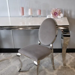 Krzesło Ludwik II glamour Dark Grey - krzesło tapicerowane szare
