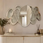 Srebrne lustro glamour podświetlane 80x120 cm M-0679