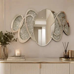 Srebrne lustro glamour podświetlane 80x120 cm M-0679