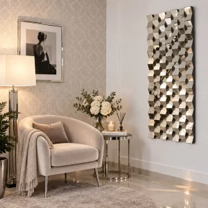 Srebrne lustro glamour prostokątne 60x150 cm M-0510