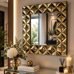 Lustro glamour kwadratowe 76x76 cm M-0672
