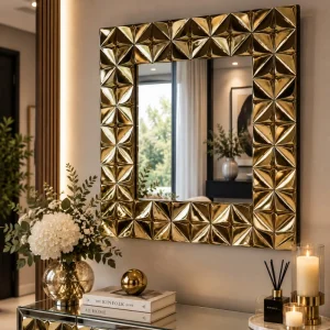 Lustro glamour kwadratowe 76x76 cm M-0672
