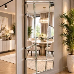  Srebrne lustro glamour prostokątne M-0565-01 80x120 cm