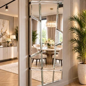  Srebrne lustro glamour prostokątne M-0565-01 80x120 cm