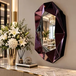 Burgund lustro glamour prostokątne 57,6x80 cm M-0541-02