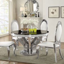 Barock Tisch Davson 130 cm rund - Glasplatte