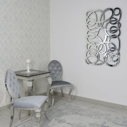 Srebrne lustro glamour prostokątne 80x120 cm M-0503