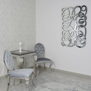 Srebrne lustro glamour prostokątne 80x120 cm M-0503