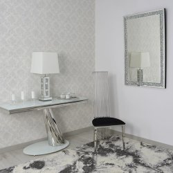 Srebrne lustro glamour prostokątne 80x120 cm M-0507