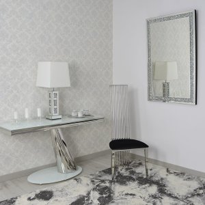 Srebrne lustro glamour prostokątne 80x120 cm M-0507