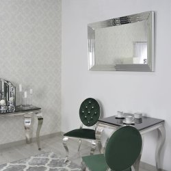 Srebrne lustro glamour prostokątne 80x120 cm M-0522-02 