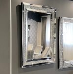 Srebrne lustro glamour prostokątne 80x120 cm M-0532 