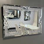 Srebrne lustro glamour prostokątne 80x120 cm M-0537 