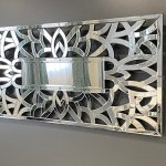 Srebrne lustro glamour prostokątne 75x150 cm M-0518