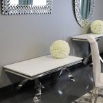 Lincoln glamor coffee table - stainless steel, modern glass top