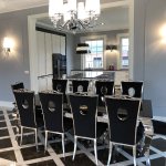 Ludwik glamor table 260x110 cm - stainless steel, modern stone top