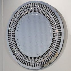 Srebrne lustro glamour śr. 90 cm M-0559